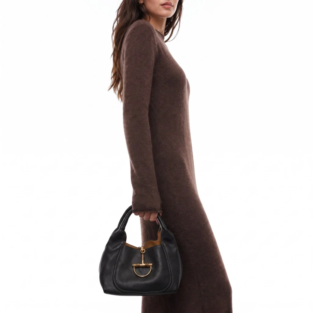 Gucci Horsebit Leather Small Shoulder Bag - Black