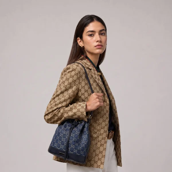 Gucci Venice Small Bucket Bag - Blue