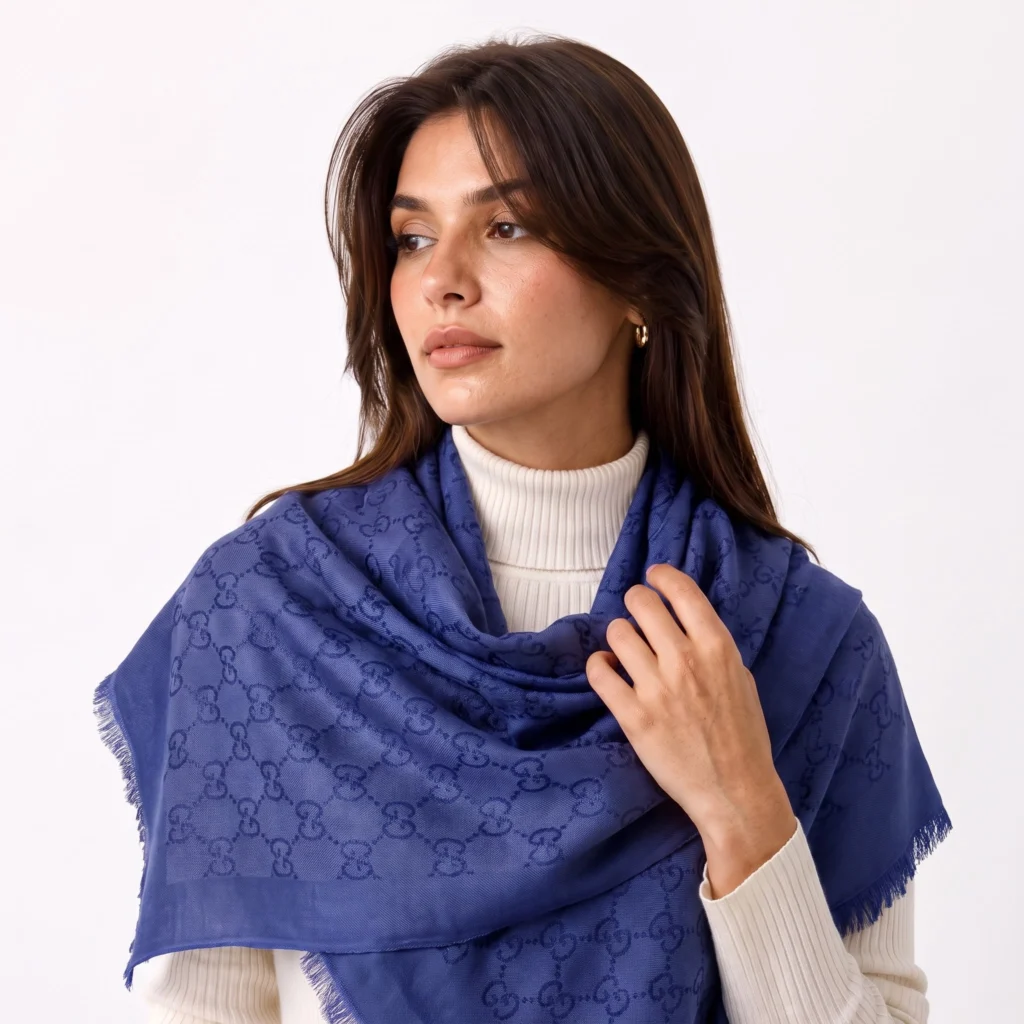 Gucci GG Monogram Scarf - Blue