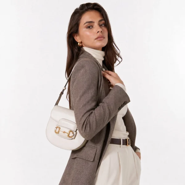 Gucci Horsebit 1955 Mini Top Handle Bag White