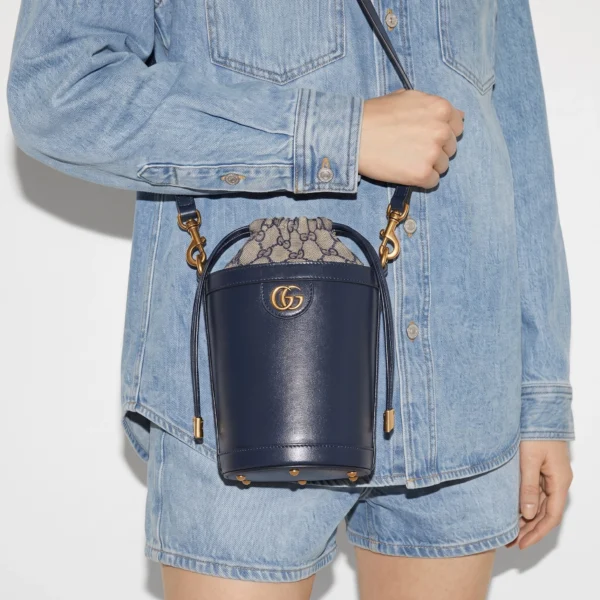 Gucci Ophidia Style Bucket Crossbody - Blue