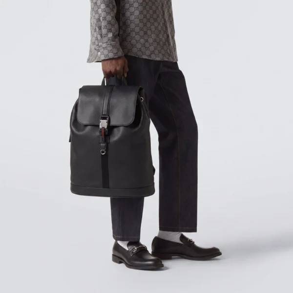 Gucci Minimal Leather Rucksack Black